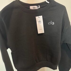 ALO Yoga set Black Logo Sweatpants and sweatshirt